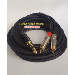 Dây 6 ly ra 2 bông sen AV DIY - Cáp 6.5mm stereo sang 2 RCA Dây jack Nhập khẩu. 6 ly ra hoa sen