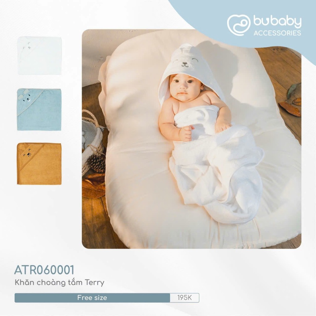 [ Bu Baby ] Khăn tắm Bu cho bé trai bé gái