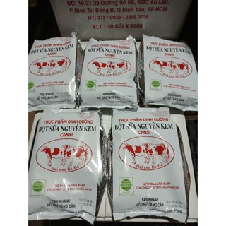 Sét 5 bịch sữa bột nguyên kem hỗ trợ tăng cân 2 con Bò Đỏ