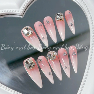  Nail box thiết kế móng úp ombre đính đá cao cấp   HOẢ TỐC HCM   B141 