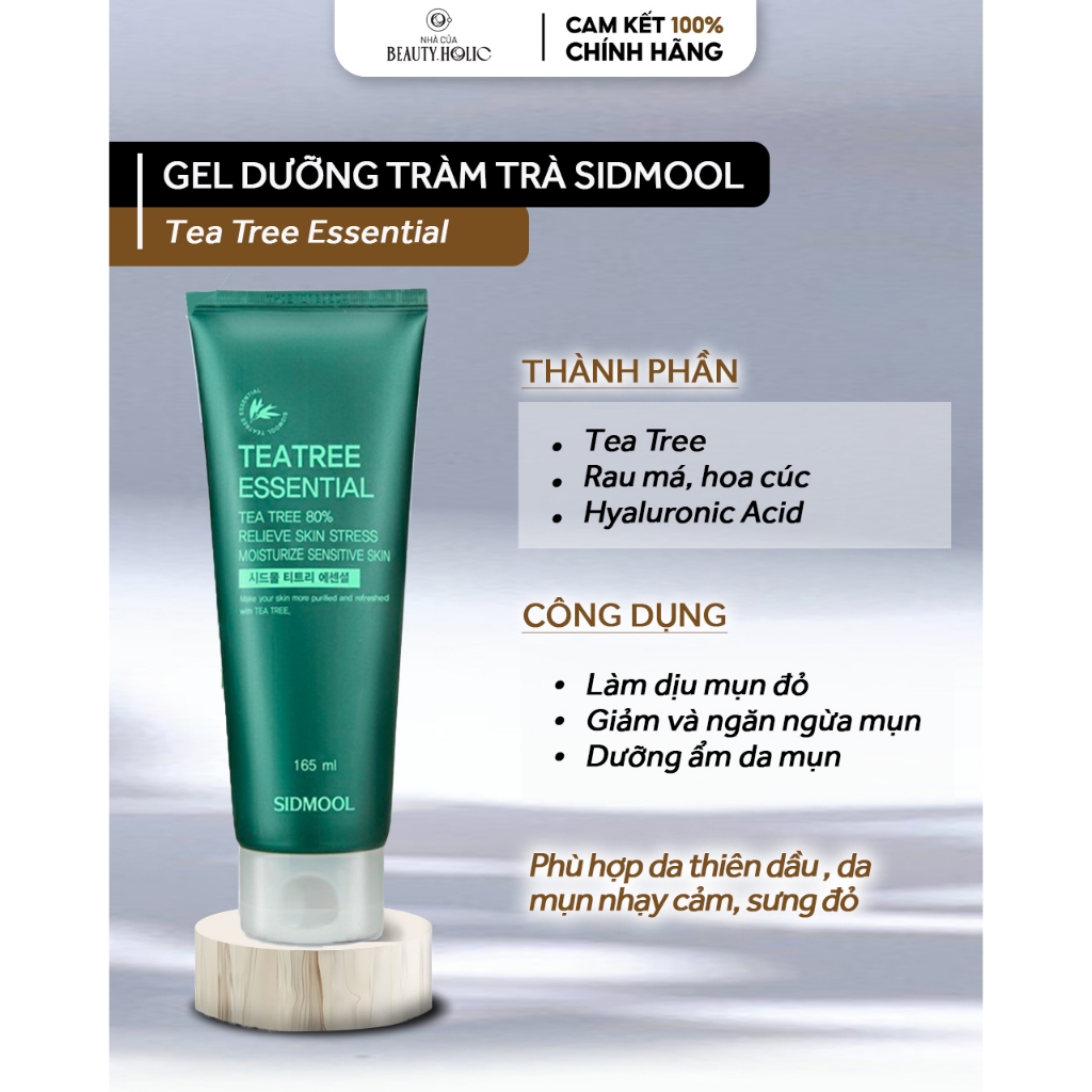 Gel dưỡng da dầu mụn SIDMOOL TEA TREE ESSENTIAL