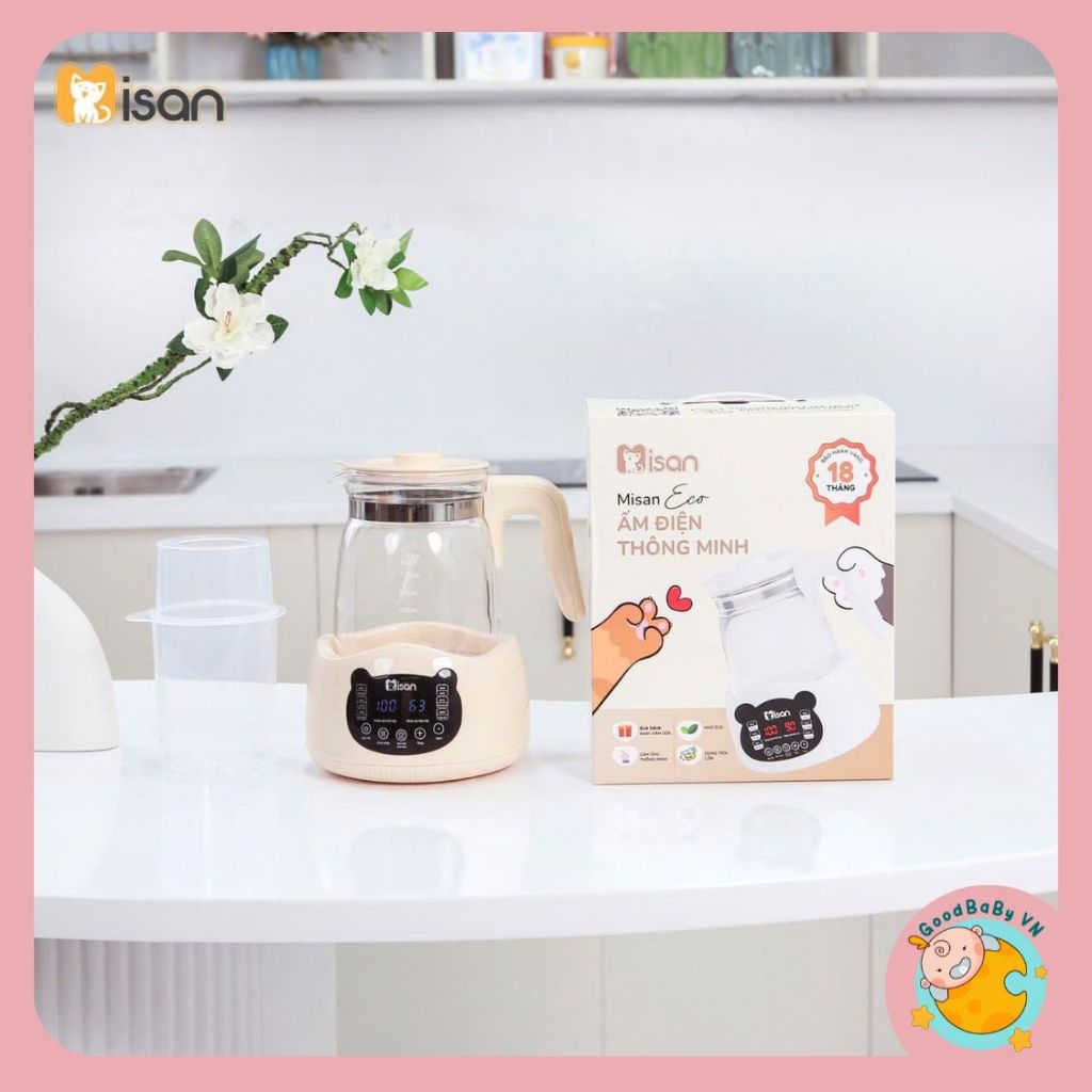 Bình đun nước pha sữa MISAN, ấm đun nước giữ nhiệt hâm sữa, tiệt trùng đồ dùng cho bé Goodbabyvn