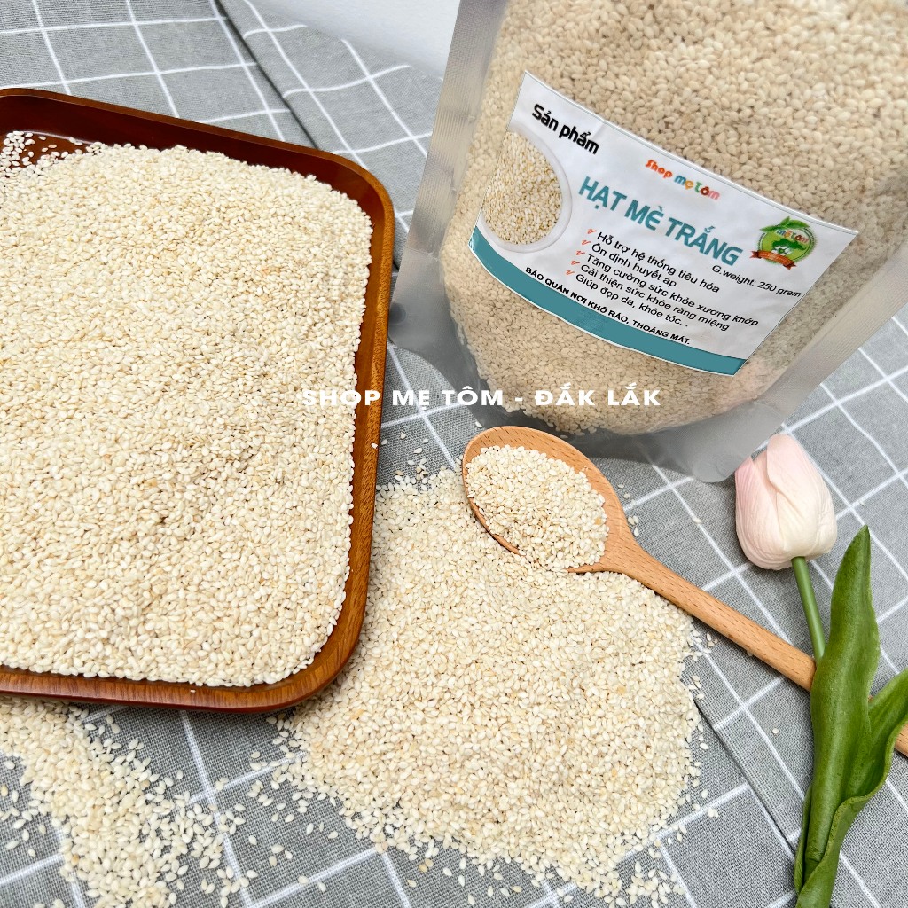 250gram Hạt mè trắng (hạt sống) (có xuất hóa đơn công ty đầy đủ)