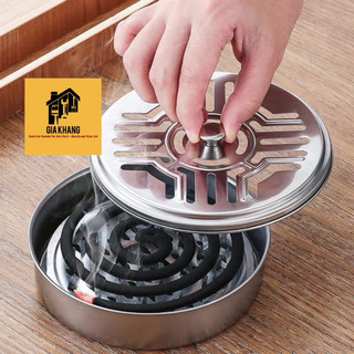  Khay Đựng Nhang Muỗi Inox Có Nắp Đậy. Thân cao