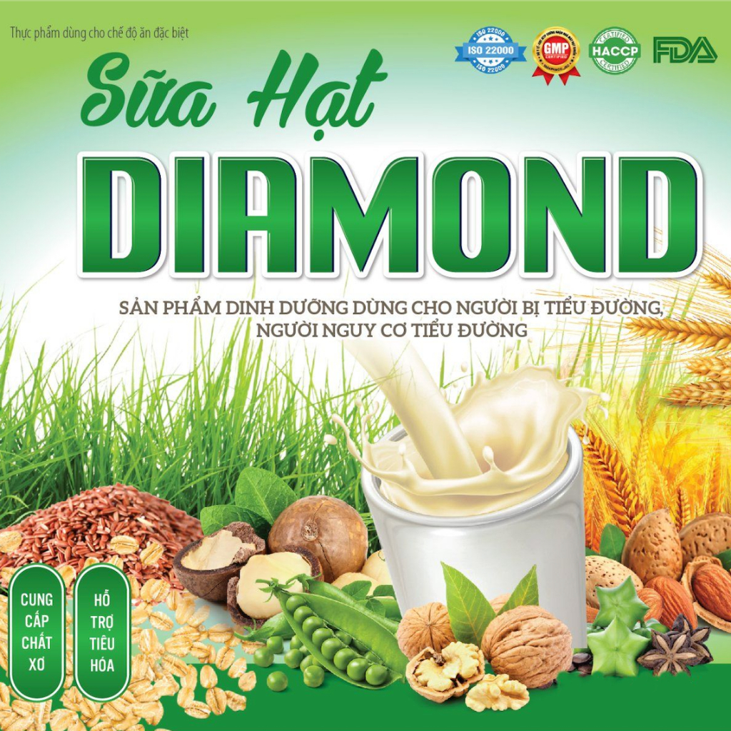 [ CHÍNH HÃNG ] Sữa hạt Diamond (900G) - dành cho người tiểu đường, người ăn kiêng, người bị bệnh xương khớp và tim mạch