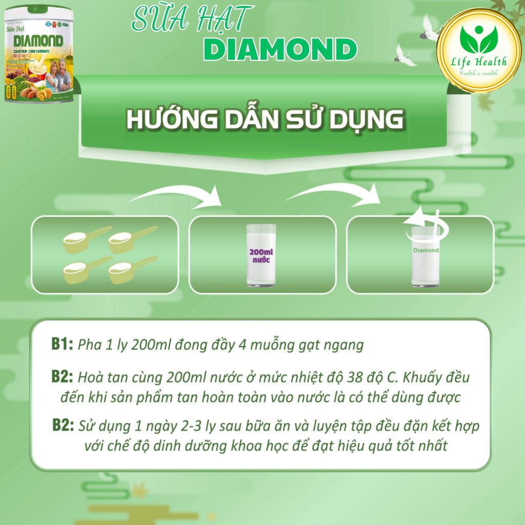 [ CHÍNH HÃNG ] Sữa hạt Diamond (900G) - dành cho người tiểu đường, người ăn kiêng, người bị bệnh xương khớp và tim mạch