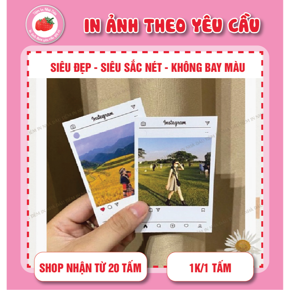 (COMBO 20) In ảnh theo yêu cầu pola 5x7 khung intagram siêu đẹp, siêu rẻ