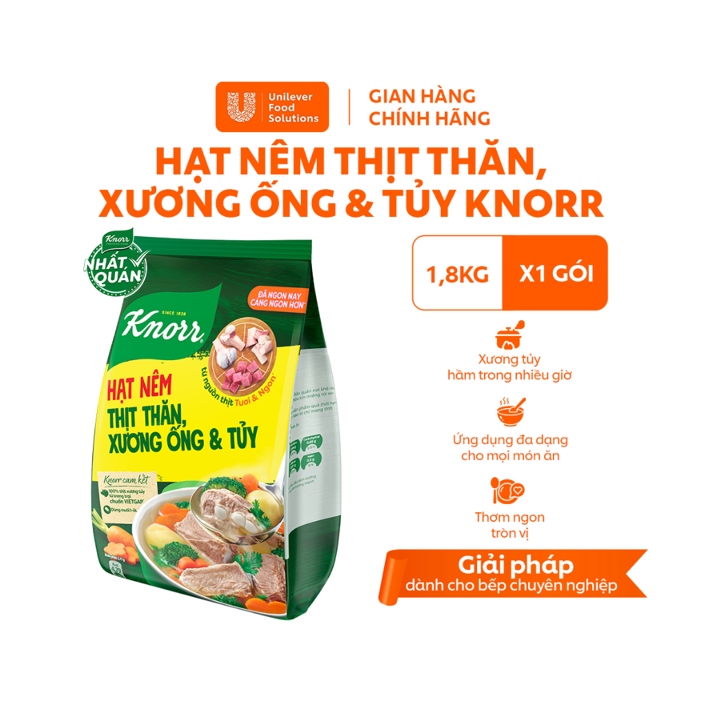 Hạt Nêm Thịt Thăn Xương Ống Và Tủy Knorr Professional 1.8kg - Chuyên Dùng Cho Nấu Ăn