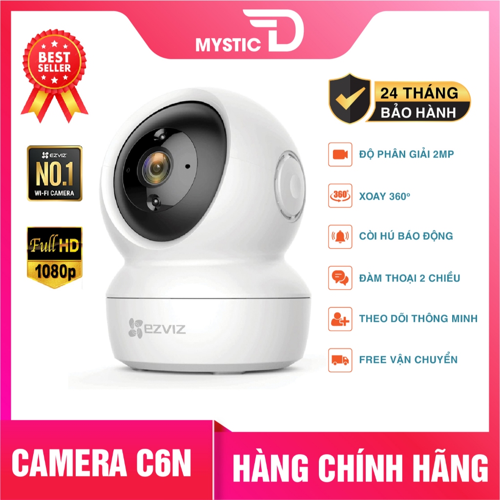 Camera wifi Ezviz C6N 2mp, xoay 360 độ, đàm thoại 2 chiều