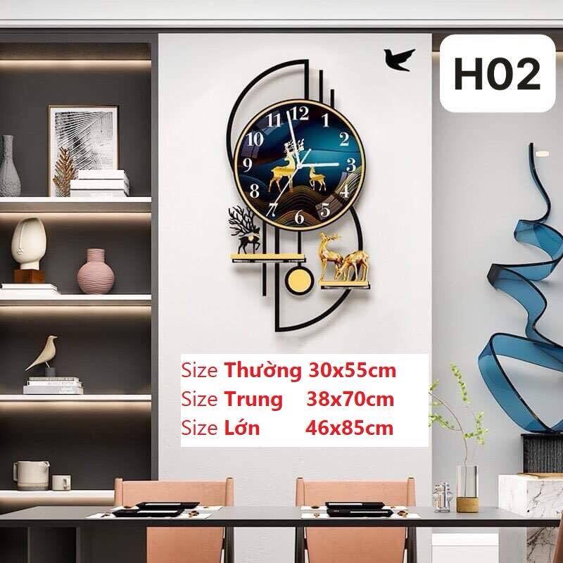  Tranh Đồng Hồ Hươu Tài Lộc Mã H02 Vừa Xem Giờ Vừa Trang Trí Quà Tặng Tân Gia Decor trang trí..vv 