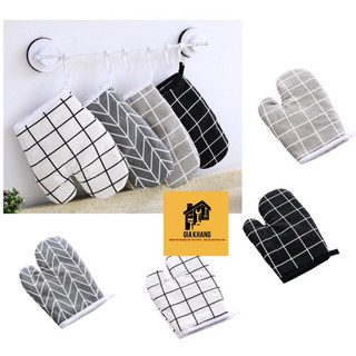   Găng Tay Nhà Bếp Cách Nhiệt Chống Nóng Lò Vi Sóng Lò Nướng Bằng Vải Cotton