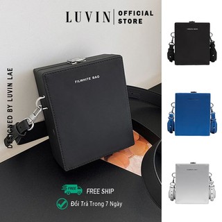 Túi Đeo Chéo Hộp Vuông Thời Trang LUVIN Mới Tiện Dụng Nam Nữ, Túi Đeo Chéo Da Phong Cách Hàn Quốc