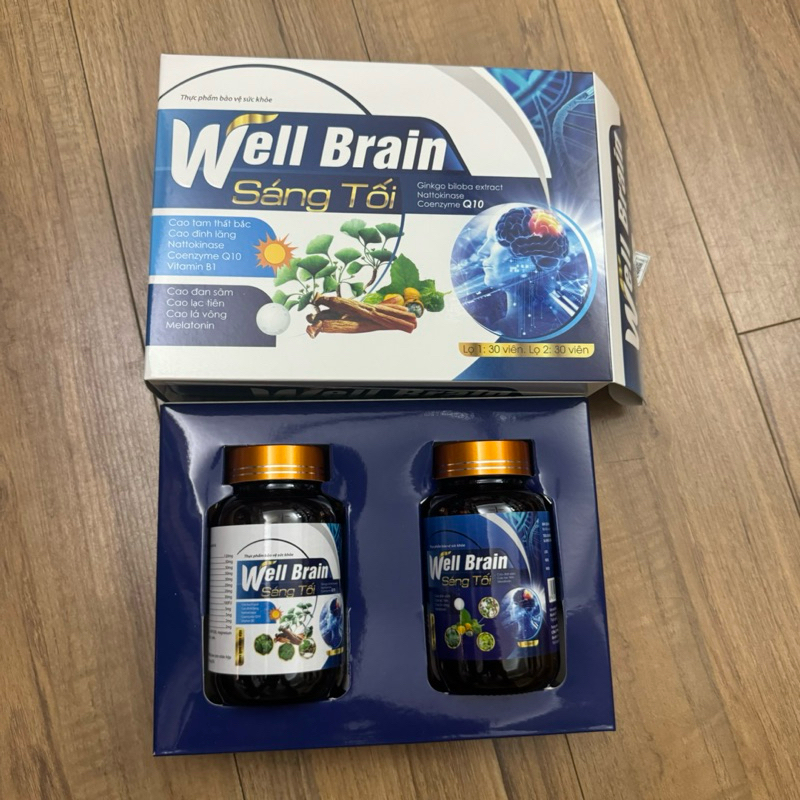 Viên uống bổ não dành cho người mất ngủ WELL BRAIN SÁNG TỐI - Giúp dưỡng tâm an thần, ngủ ngon, ngủ sâu giấc