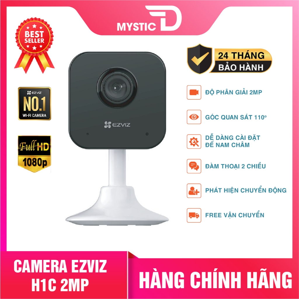 Camera Wifi Ezviz H1C 2mp, Góc rộng, Đàm thoại 2 chiều, Phát hiện chuyển động, Bảo hành 24 tháng