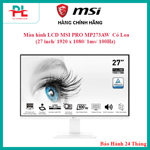 Màn hình LCD MSI PRO MP273AW / MP275 (27 inch/ 1920 x 1080/ 1ms/ 100Hz) - Hàng Chính Hãng (Có Loa)