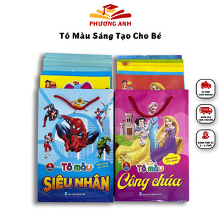 Sách - Bộ 6 Cuốn Tô Màu Sáng Tạo Cho Bé từ 3 đến 6 tuổi - Thỏa sức sáng tạo với nhân vật hoạt hình