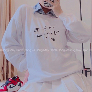 Áo nỉ sweater nam nữ unisex form rộng màu basic-Sweater unisex dáng rộng tay bồng Ullzang Hàn Quốc