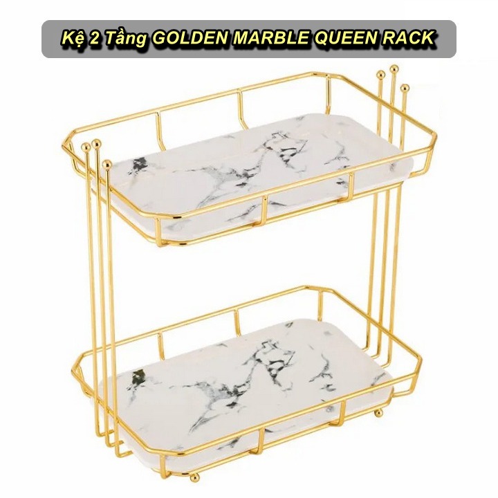 Kệ Nhà Tắm 2 Tầng GOLDEN MARBLE QUEEN RACK Cao Cấp - King Sport VN