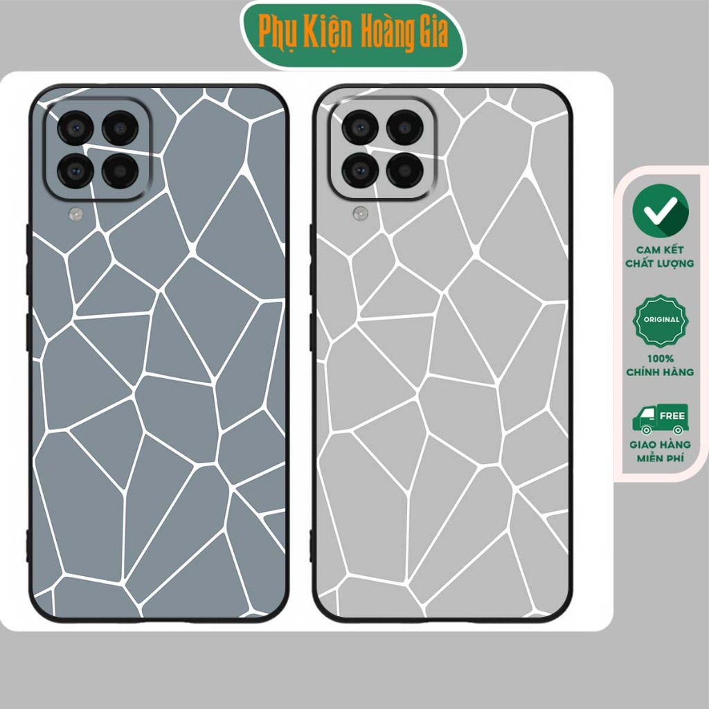 Ốp lưng Samsung M32 / Samsung M33 / Samsung M53 in họa tiết đen trắng,đường kẻ đa giác