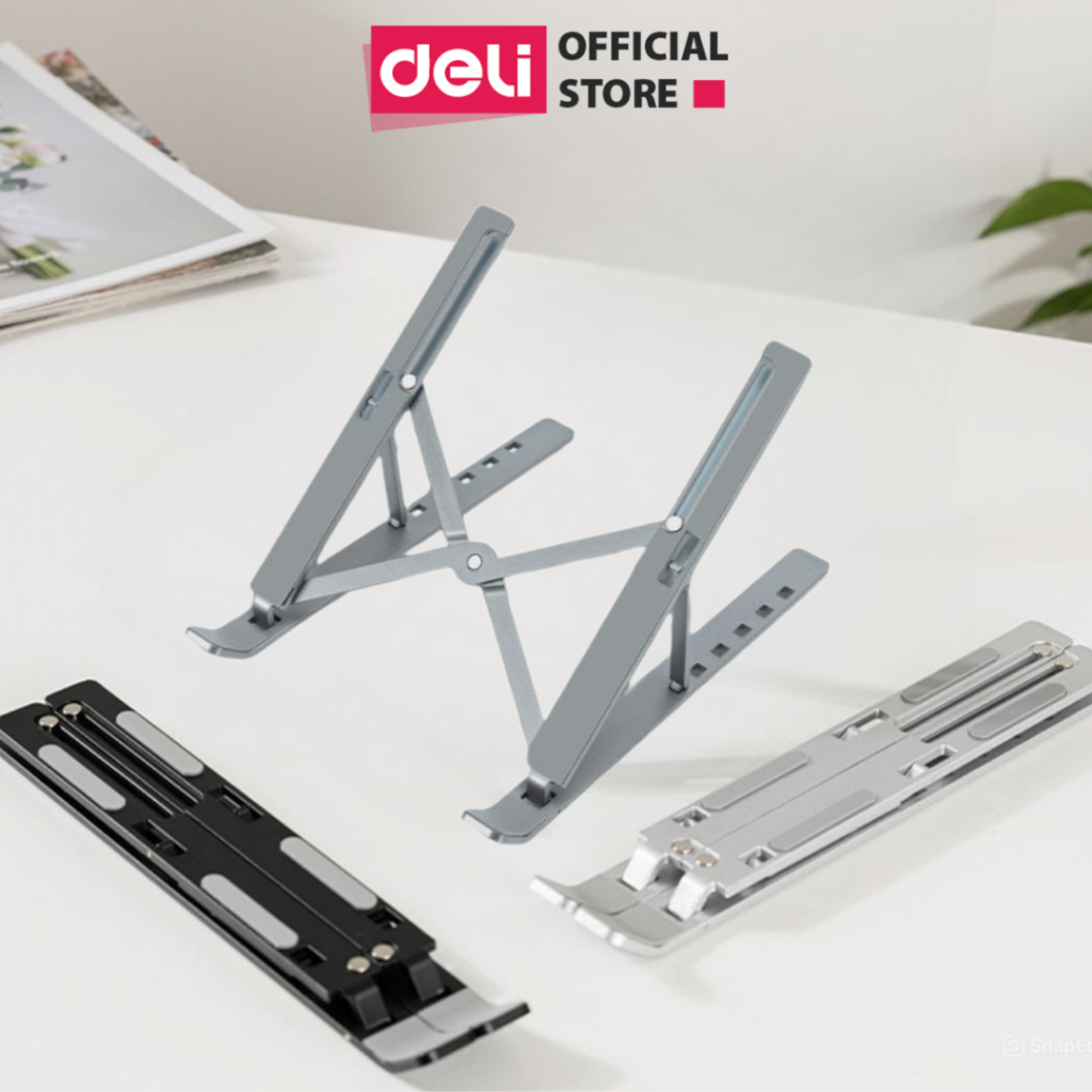 Giá Đỡ Laptop Deli Kệ Đỡ Máy Tính Hợp Kim Nhôm Tản Nhiệt Hiệu Quả Chịu Lực Tốt Nhiều Mức Thay Đổi Nhỏ Tiện Mang Đi