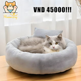 Ổ đệm thú cưng màu xám có thể tháo rời với gối nằm ấm áp cho chó mèo，Gửi gối！！！ LGP0041