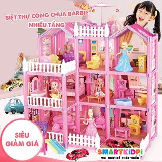 [Ảnh thật] Đồ Chơi Lắp Ráp Ngôi Nhà Búp Bê, Biệt Thự Công Chúa Barbie kích thước lớn