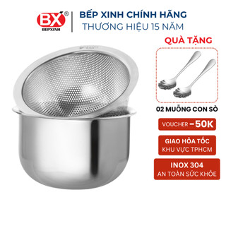 Bộ Thau Rá Inox 304 cao cấp, nhiều size lựa chọn, Bếp Xinh