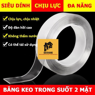  02 Cuộn Băng keo mini  trong suốt 2 mặt, băng dính 2 mặt - Độ dày 1mm, rộng 3cm