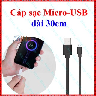 Cáp sạc android Micro USB 5V2A dài 30cm (cáp dẹp)