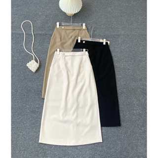 Chân váy dáng A dài túi chéo đai vắt 1 khuy đồng mã 4479