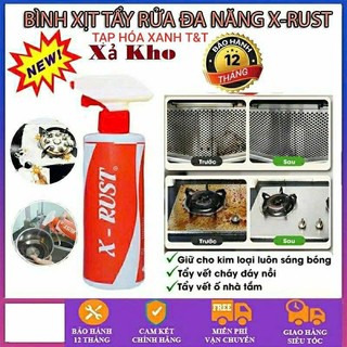 Chai xịt X RUST  500ml  tẩy sạch gỉ sét, xịt tẩy rửa nhà bếp tẩy rửa xoong nồi đánh bay mọi vết bẩn
