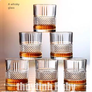 Bộ 6 ly thủy tinh uống nước 300ml, ly uống bia, cốc uống rượu whisky sang trọng