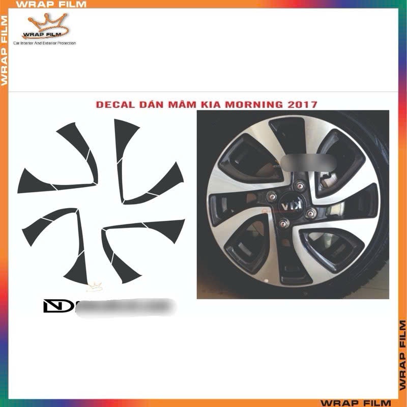 Decal dán mâm Kia Morning (5bánh)
