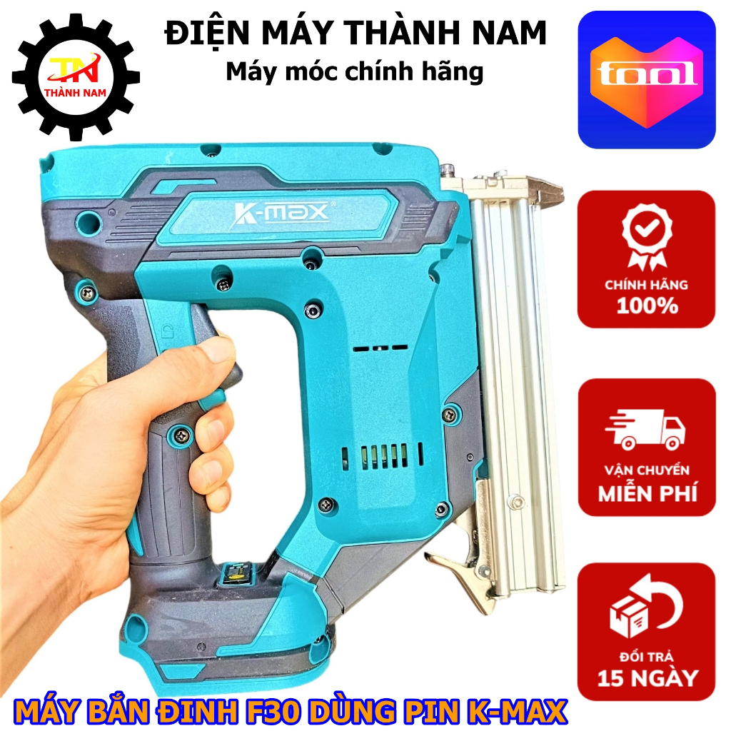 Máy bắn đinh F30 dùng pin K-MAX , bắn khỏe chuyên dụng cho thợ bảo hành 6 tháng