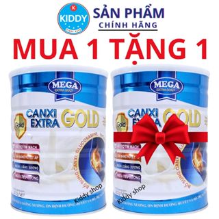 [Mua 1 tặng 1] Sữa canxi cho người già Mega Canxi Extra Gold ngừa loãng xương lon 900g