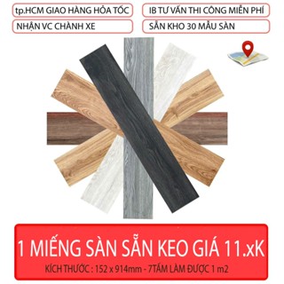 Một miếng sàn nhựa giả gỗ sẵn keo. KT 914,4 x 152,4mm.