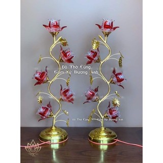 Đèn thờ thủy tinh 5 bông
