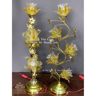 Đèn thờ thủy tinh 5 bông