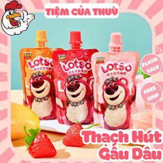 Nước Thạch Gấu Dâu Lotso 3 Vị Dâu / Xoài / Đào, Thạch Trái Cây Gấu Dâu Lotso Vị Hoa Quả 63G (Thạch Hút)