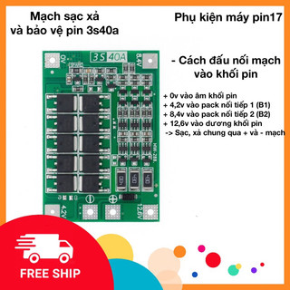 Mạch sạc xả và bảo vệ pin 3s40a có cân bằng