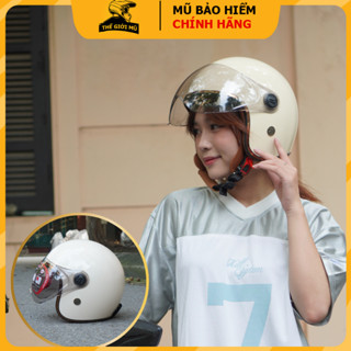 Mũ bảo hiểm 3/4 NTMAX TRUMP sữa bóng,nón bảo hiểm 3/4 có kính chắn gió cho nam nữ hàng chính hãng