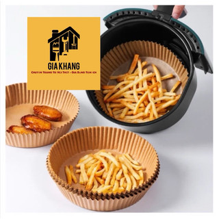  Giấy nến cho nồi chiên không dầu 1 set 50 cái, giấy nến chịu nhiệt, giấy lót nồi chiên chống dầu mỡ