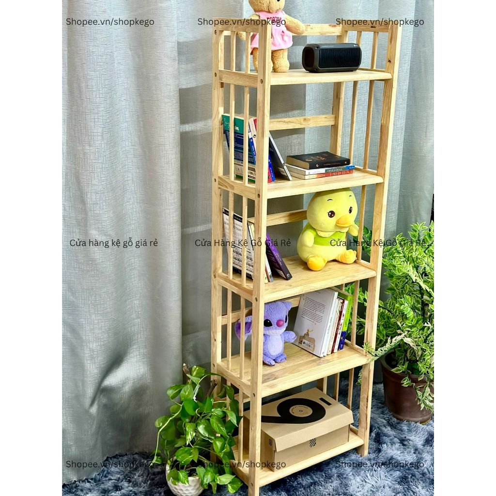 Kệ Sách Gỗ 5 Tầng Ngang 50cm