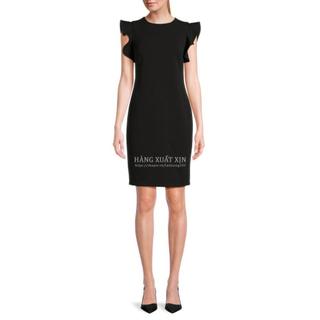 Đầm váy body tay bèo màu đen form gọn tôn dáng