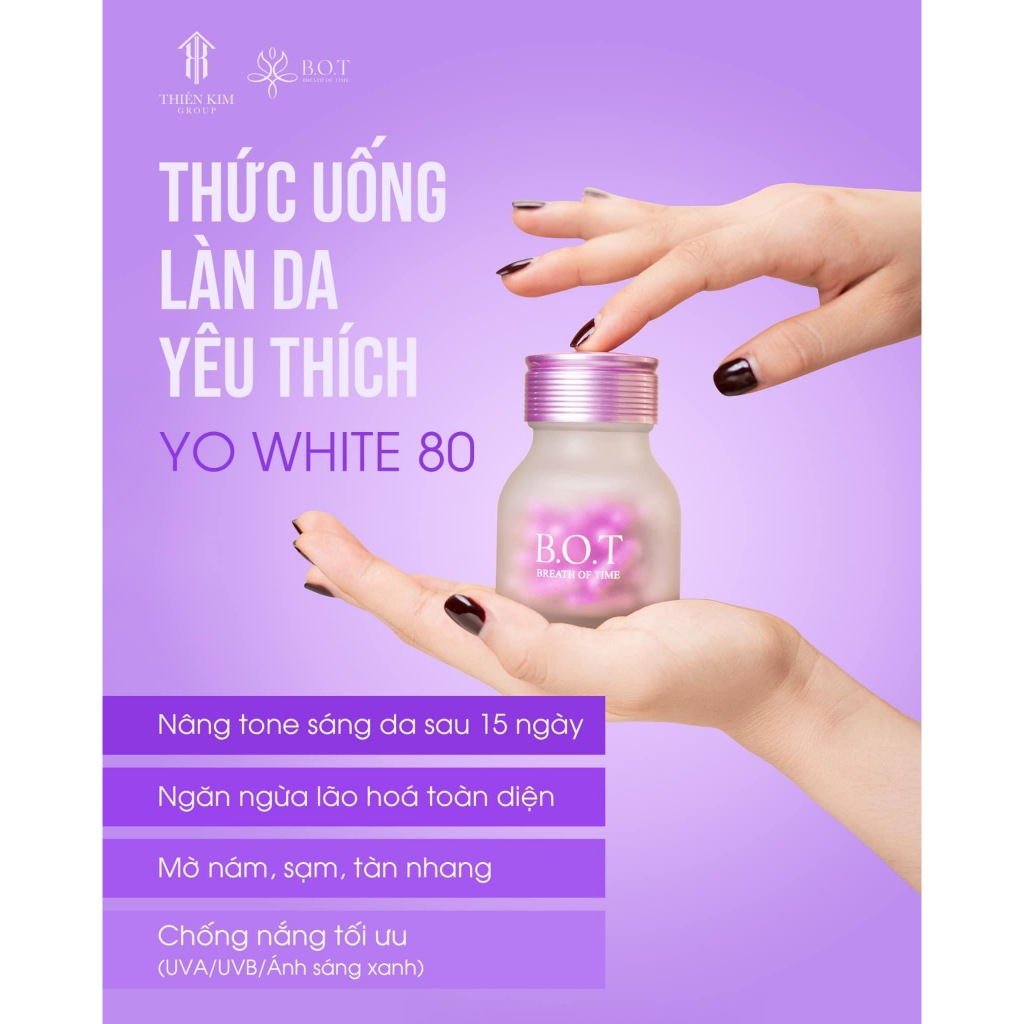 Viên Uống Tái Tạo Da Yo White Chính Hãng B.O.T Của THIÊN KIM Giúp Trắng Da Giảm Lão Hoá