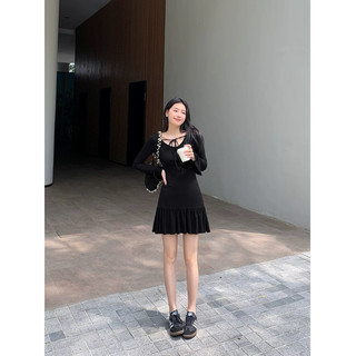 (Moclanclothing -order) váy dài tay dáng xoè nhà MULVAN chinh hãng