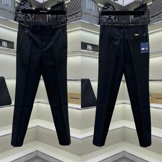 Quần tây âu nam Eo Vì slimfit vải chéo 79 tag logo hoa chữ đồng phối vạch sọc chữ quanh eo cao cấp QA39P