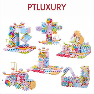 Bộ đồ chơi lắp ráp bánh răng PTLUXURY kèm cơ chế chuyển động cho bé tùy ý sáng tạo 