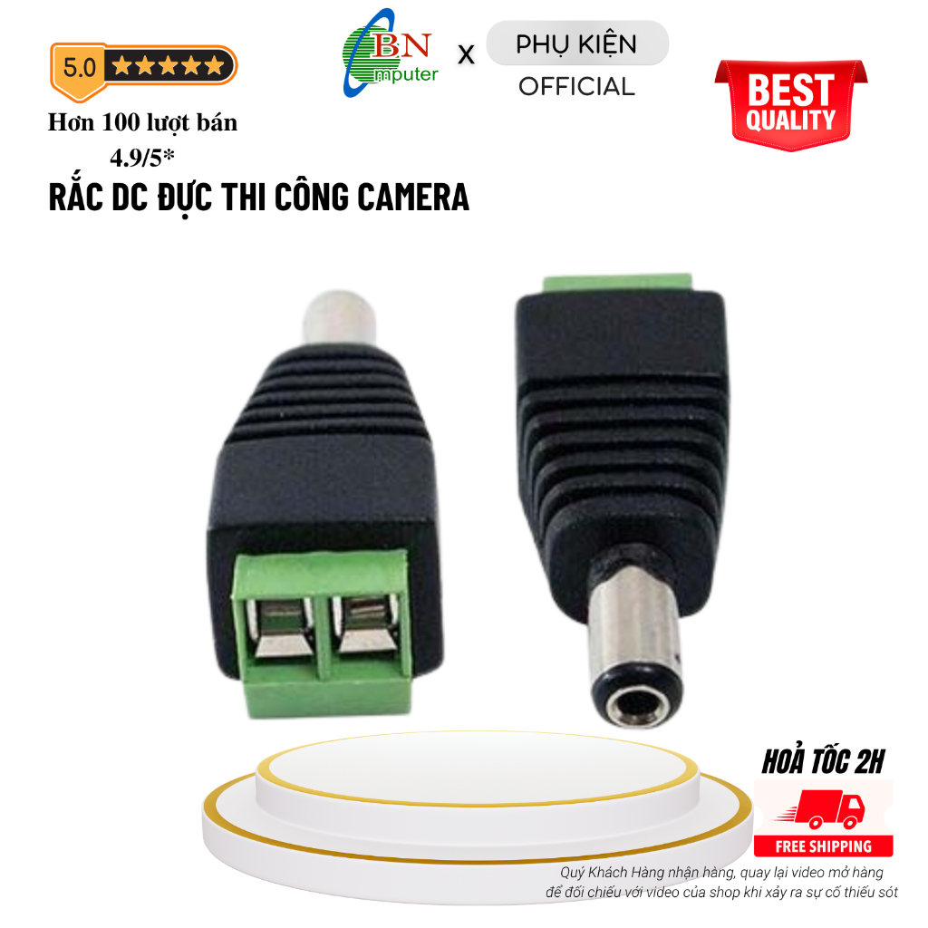 Rắc DC Đực Kiểu Vặn ốc