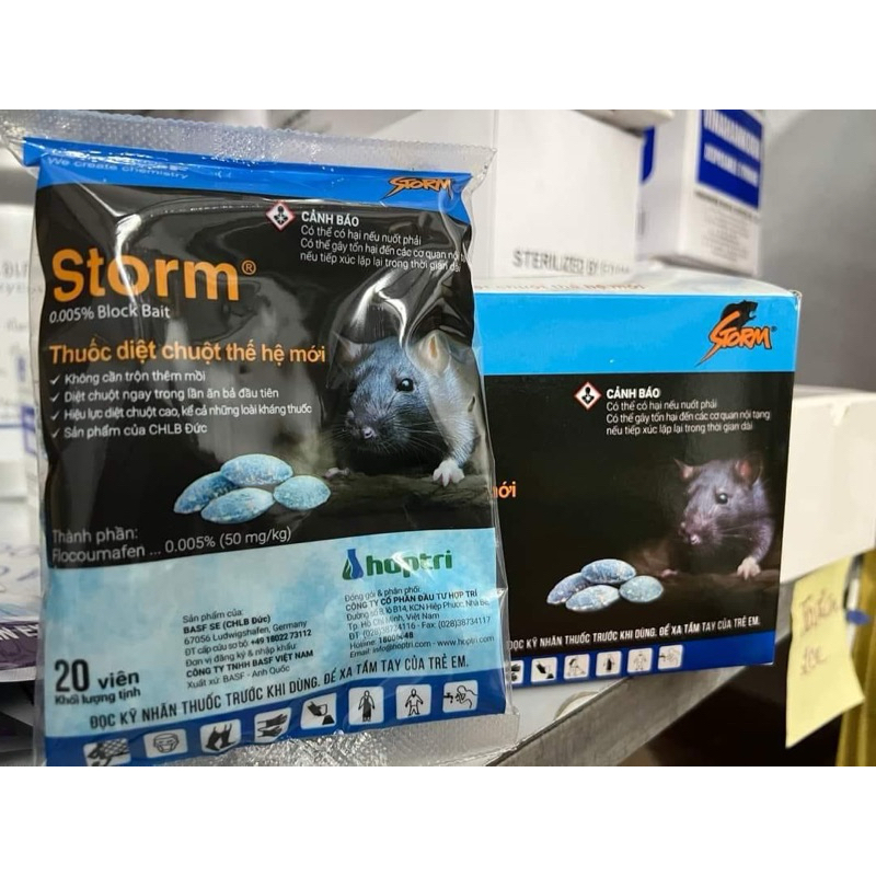 Combo 5 gói thuốc diệt chuột sinh học Storm (Loại 20 Viên/Gói)
